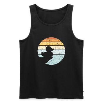 Rubber Rubber Rubber Bath Duck Cliff Sun Moon - Men's Premium Organic Tank Top - black - Front - AI Model Male 178 light (178cm)