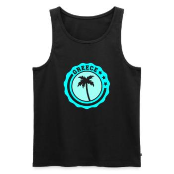 greece - Männer Premium Bio Tank Top - Schwarz - Vorne - AI Model Male 178 light (178cm)