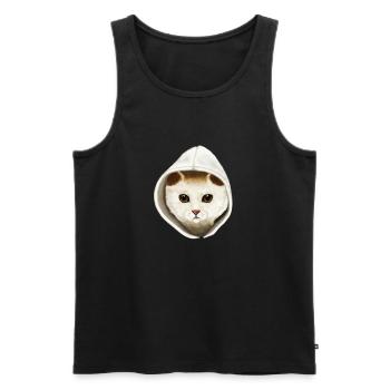 Cat - Men's Premium Organic Tank Top - black - Front - AI Model Male 178 light (178cm)