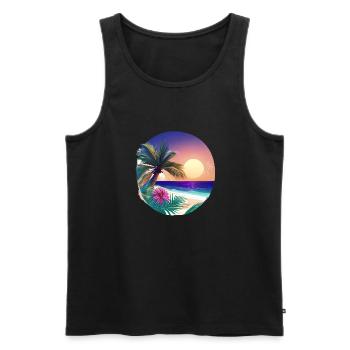 Vacances d’été Palm Beach Palm Islands Island Sun - Débardeur bio Premium Homme - noir - Devant - Michal (187cm)