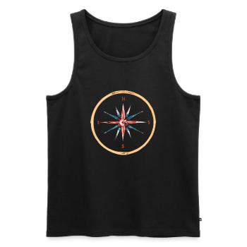 Nordic Viking Compass - Männer Premium Bio Tank Top - Schwarz - Vorne - AI Model Male 178 light (178cm)