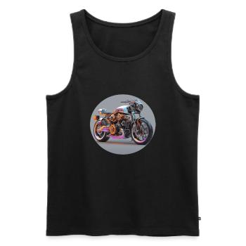 V Twin art - Men's Premium Organic Tank Top - black - Front - AI Model Male 178 light (178cm)