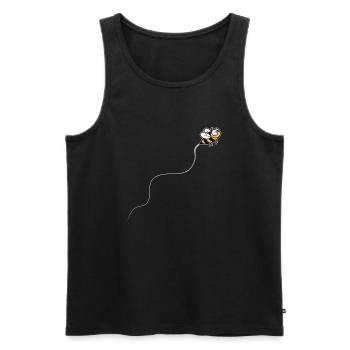 Funny Cute Flying Bee Bumblebee Love - Men's Premium Organic Tank Top - black - Front - AI Model Male 178 light (178cm)