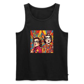 funny pop art women - Débardeur bio Premium Homme - noir - Devant - AI Model Male 178 light (178cm)
