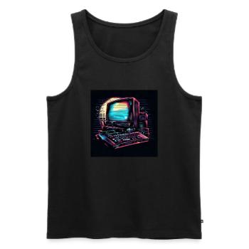 Retro gaming - Men's Premium Organic Tank Top - black - Front - AI Model Male 178 light (178cm)