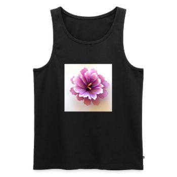 Flower Rosa - Männer Premium Bio Tank Top - Schwarz - Vorne - AI Model Male 178 light (178cm)