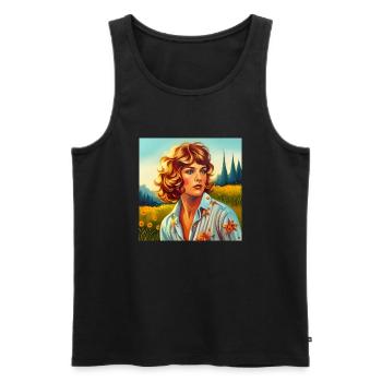 70`s Woman - Männer Premium Bio Tank Top - Schwarz - Vorne - Michal (187cm)