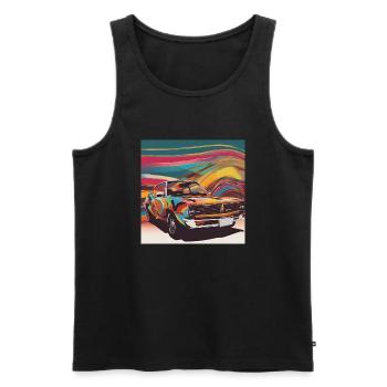 Colorful Car - Männer Premium Bio Tank Top - Schwarz - Vorne - AI Model Male 178 light (178cm)