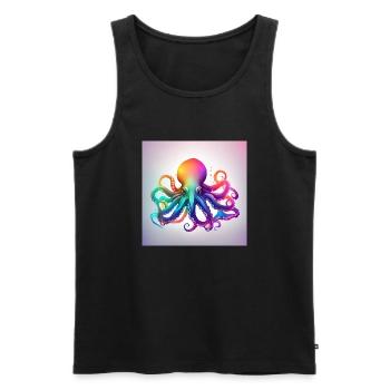 Octopus colored Nr.3 - Männer Premium Bio Tank Top - Schwarz - Vorne - Michal (187cm)