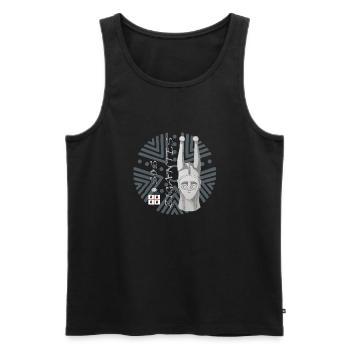 Riesiges Sardinien von Mont'e Prama - Männer Premium Bio Tank Top - Schwarz - Vorne - Michal (187cm)