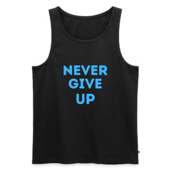 never give up 1 - Débardeur bio Premium Homme - noir - Devant - AI Model Male 178 light (178cm)