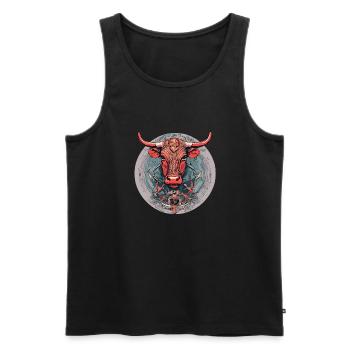 Vache - Débardeur bio Premium Homme - noir - Devant - Michal (187cm)