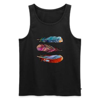 Feder - Männer Premium Bio Tank Top - Schwarz - Vorne - Michal (187cm)