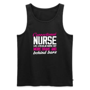 correctional nurse more brave Design for a prison - Männer Premium Bio Tank Top - Schwarz - Vorne - AI Model Male 178 light (178cm)