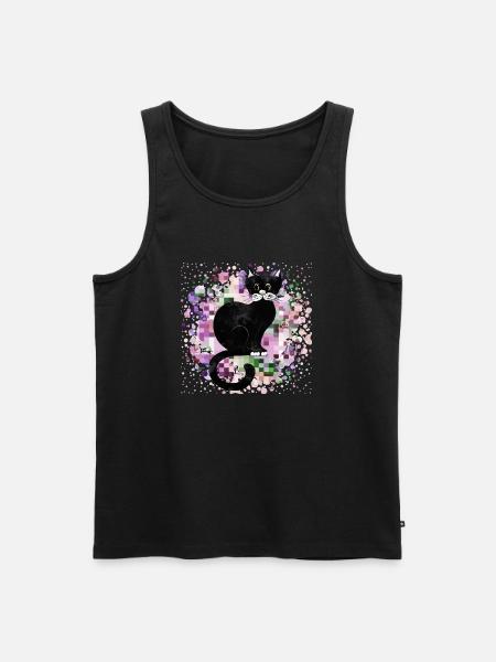 Cat - Men's Premium Organic Tank Top - black