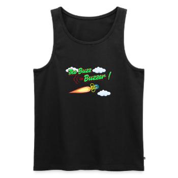 Der Buzz Buzzer - Männer Premium Bio Tank Top - Schwarz - Vorne - AI Model Male 178 light (178cm)