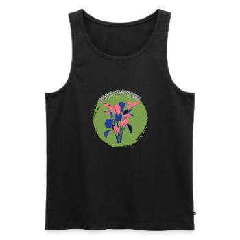 Fleurs Fleurs Amour proche de la Nature - Débardeur bio Premium Homme - noir - Devant - AI Model Male 178 light (178cm)