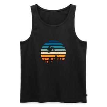 Retro motorcycle - Men's Premium Organic Tank Top - black - Front - AI Model Male 178 light (178cm)