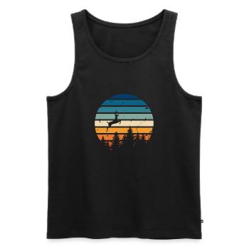 Retro deer - Men's Premium Organic Tank Top - black - Front - AI Model Male 178 light (178cm)