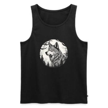 Portrait of a Wolf - Men's Premium Organic Tank Top - black - Front - Michal (187cm)