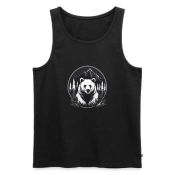 Calm Bear - Men's Premium Organic Tank Top - black - Front - AI Model Male 178 light (178cm)