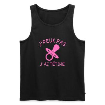 J'peux pas j'ai tétine - Débardeur bio Premium Homme - noir - Devant - Michal (187cm)