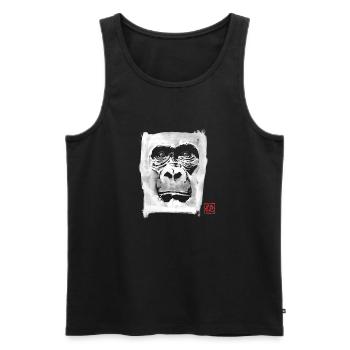 gorilla white in black - Débardeur bio Premium Homme - noir - Devant - Michal (187cm)