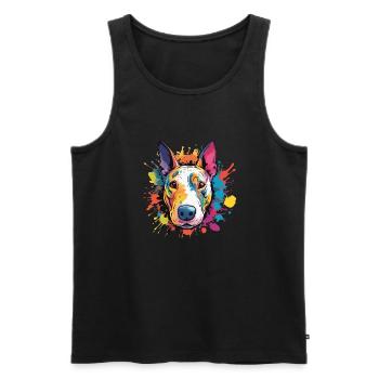 Bull terrier - Débardeur bio Premium Homme - noir - Devant - Michal (187cm)