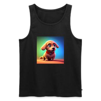 ADORABLE LITTLE CHEERFUL DOG - Men's Premium Organic Tank Top - black - Front - Michal (187cm)