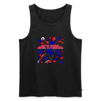 Passion Handball : Cadeau Féroce - Débardeur bio Premium Homme - noir - Devant - Michal (187cm)