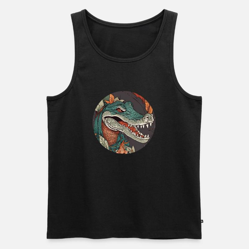 Krokodil - Männer Premium Bio Tank Top - Schwarz