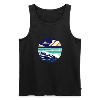 Vacances d’été Palm Beach Palm Islands Island Sun - Débardeur bio Premium Homme - noir - Devant - Michal (187cm)