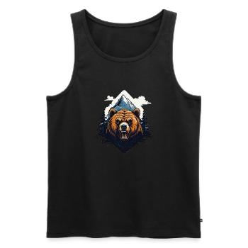 Wild bear - Men's Premium Organic Tank Top - black - Front - Michal (187cm)