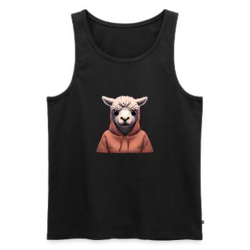 Alpaca wears sweater Alpaca breeder Alpaca fan - Men's Premium Organic Tank Top - black - Front - Michal (187cm)