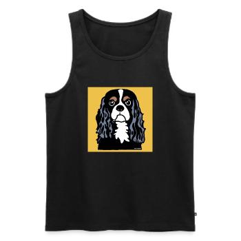 Cavalier King Charles Spaniel Doodle - Débardeur bio Premium Homme - noir - Devant - Michal (187cm)