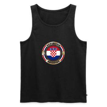Croatia Republika Hrvatska - Men's Premium Organic Tank Top - black - Front - AI Model Male 178 light (178cm)