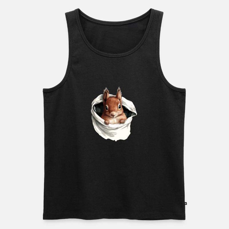Zoozi das Eichhörnchen - Männer Premium Bio Tank Top - Schwarz