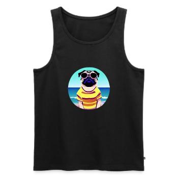 Propriétaires de chiens Bulldog Chiens Propriétaires de chiens - Débardeur bio Premium Homme - noir - Devant - Michal (187cm)