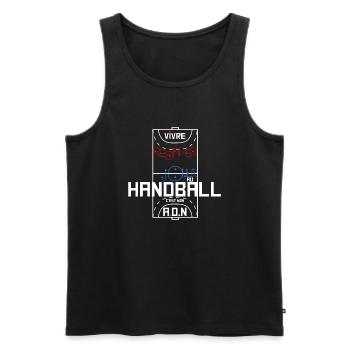 Handball Cadeau : La passion dans mon ADN - Débardeur bio Premium Homme - noir - Devant - AI Model Male 178 light (178cm)