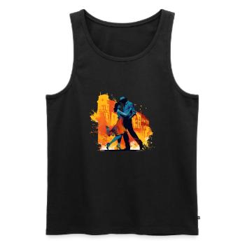 Dancing is a form of expression - Men's Premium Organic Tank Top - black - Front - AI Model Male 178 light (178cm)