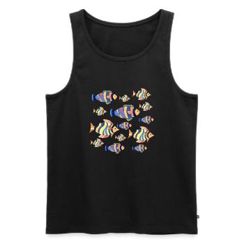 Poissons - Débardeur bio Premium Homme - noir - Devant - AI Model Male 178 light (178cm)
