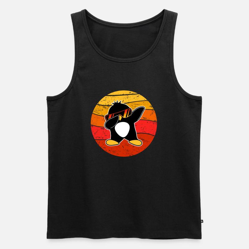 Drôle Dabbing Penguin Cool Dab Dance Dance Pose - Débardeur bio Premium Homme - noir