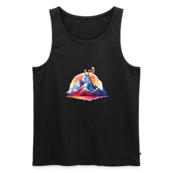 Psychedelische Berge - Männer Premium Bio Tank Top - Schwarz - Vorne - Michal (187cm)
