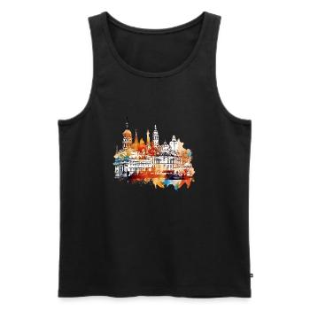 Madrid est la capitale dynamique de l’Espagne - Débardeur bio Premium Homme - noir - Devant - AI Model Male 178 light (178cm)