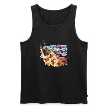 Der Grand Canyon - Männer Premium Bio Tank Top - Schwarz - Vorne - AI Model Male 178 light (178cm)