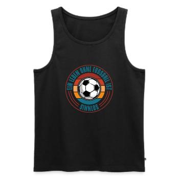 Fussball - Männer Premium Bio Tank Top - Schwarz - Vorne - Michal (187cm)