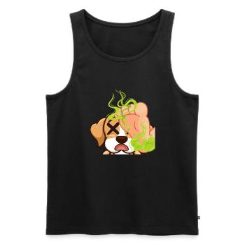 McDevs Stinkefuss - Männer Premium Bio Tank Top - Schwarz - Vorne - AI Model Male 178 light (178cm)