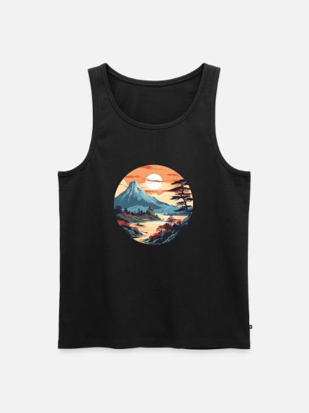 over the Japanese Mountains - Men's Premium Organic Tank Top - black