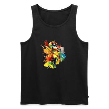 Les défilés de samba à Rio de Janeiro sont célèbres - Débardeur bio Premium Homme - noir - Devant - AI Model Male 178 light (178cm)