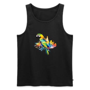 Rio de Janeiro est synonyme de rythme et de couleur - Débardeur bio Premium Homme - noir - Devant - AI Model Male 178 light (178cm)